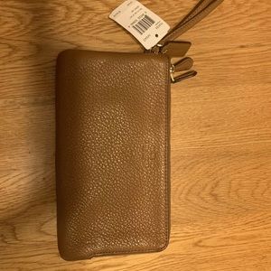 Coach Pebble Leather F54056 Double Zip Wallet Wristlet NWT! $150